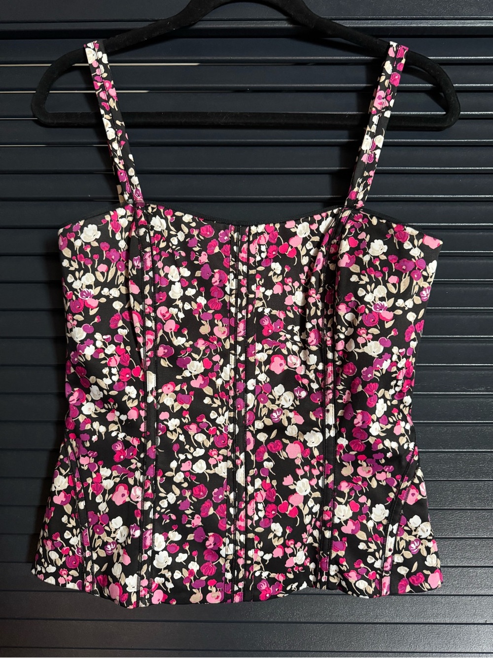 White House Black Market Floral Corset Top Size 2